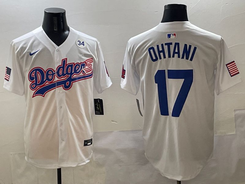 Men Los Angeles Dodgers #17 Ohtani White Second generation Joint Name Nike 2025 MLB Jersey style 8->los angeles dodgers->MLB Jersey